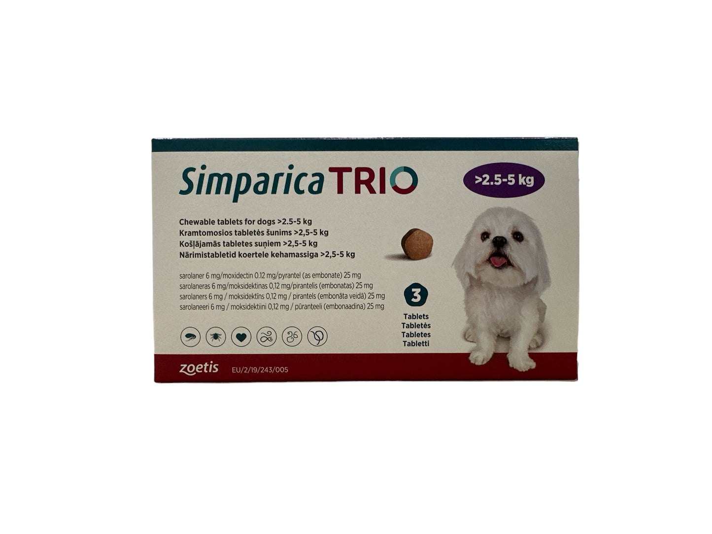 Simparicia Trio Purple (>2.5 - 5kg) (Box of 3's)