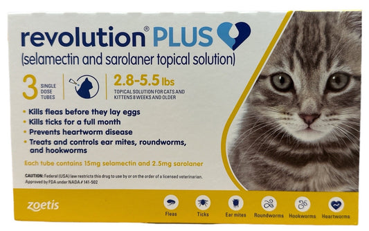 Revolution Plus Spot on Gold (2.8-5.5lbs) (Box of 3's)