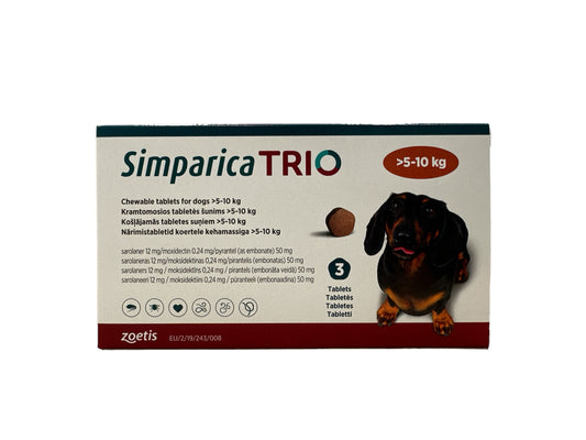 Simparica Trio Caramel (>5-10kg) (Box of 3's)