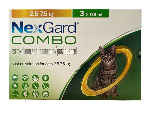 Nexgard Combo for Cats (2.5-7.5kg) (Box of 3's)